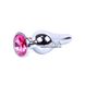 Дополнительное фото Анальная пробка Boss Series Plug-Jewellery Silver BS6400071 серебристая с розовым кристаллом 9,5 см