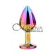 Дополнительное фото Анальная пробка с камнем Gleaming Love Multicolour Plug Medium разноцветная 8,3 см