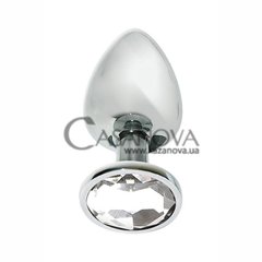 Основное фото Анальная пробка с кристаллом MAI Attraction №73 серебристая с прозрачным 8 см