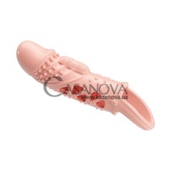 Основное фото Удлиняющая насадка с вибрацией Lybaile Pretty Love Penis Sleeve Cecelia телесный 18,5 см