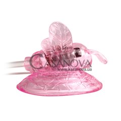 Основне фото Вакуумна помпа для клітора з вібростимуляцією Lybaile Butterfly Clitoral Pump рожева 9,1 см