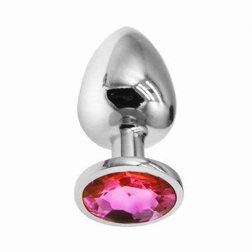 Основное фото Металлическая анальная пробка Crystal L IODU-280938 серебристая с розовым кристаллом 9 см