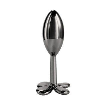 Основное фото Металлический анальный плаг NS Novelties Rear Assets Clover серый 9,2 см