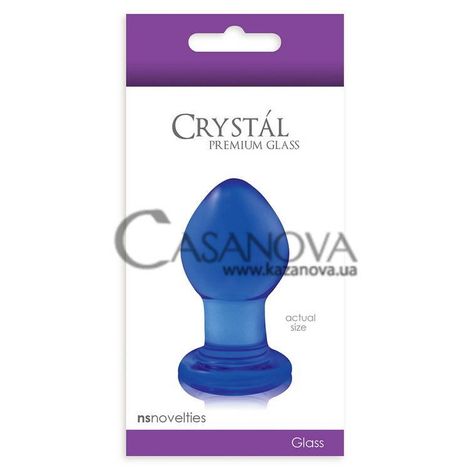 Основное фото Анальная пробка Crystal Premium Glass Small синяя 6,2 см