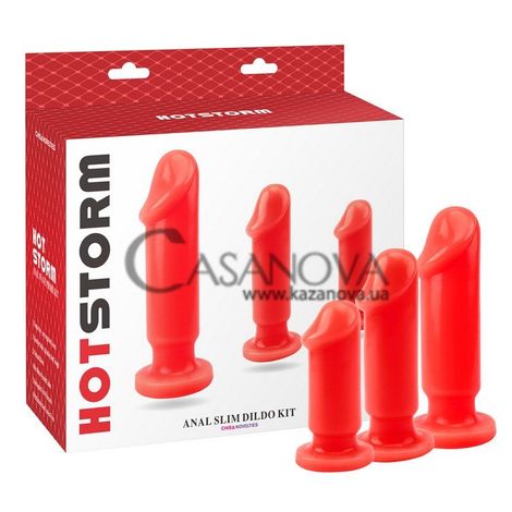 Основное фото Набор анальных пробок Hot Storm Anal Slim Dildo Kit красный 3 шт