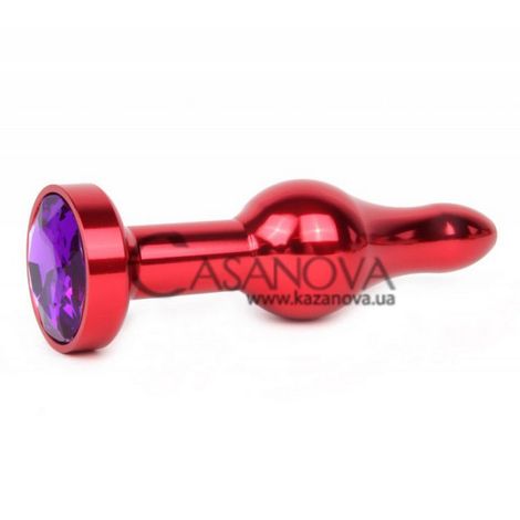 Основное фото Анальная пробка Anal Jewelry Plugs красная с фиолетовым кристаллом 10,3 см