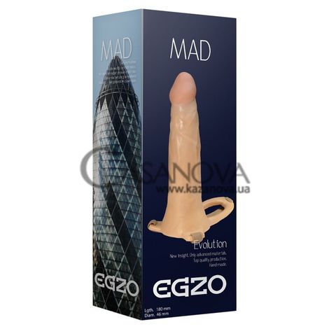 Основне фото Порожнистий страпон Egzo Mad Evolution FH09 тілесний 18 см