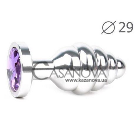 Основное фото Анальная пробка Anal Jewelry Plugs Small серебристая со светло-фиолетовым 7,1 см