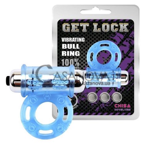 Основне фото Віброкільце Get Lock Vibrating Bull Ring блакитне