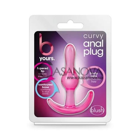 Основное фото Анальная пробка B Yours Curvy Anal Plug розовая 8,9 см