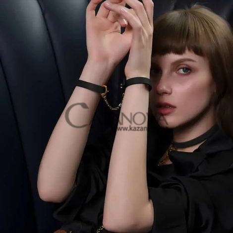 Основне фото Браслет-наручники Upko Luxury Italian Leather Thin Handcuff Bracelets чорні