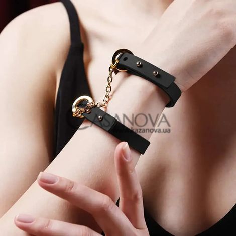 Основное фото Браслет-наручники Upko Luxury Italian Leather Thin Handcuff Bracelets чёрные