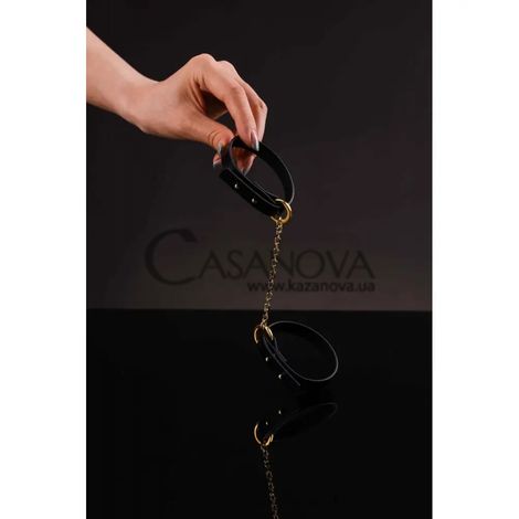 Основне фото Браслет-наручники Upko Luxury Italian Leather Thin Handcuff Bracelets чорні