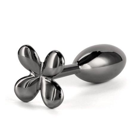 Основное фото Металлический анальный плаг NS Novelties Rear Assets Clover серый 9,2 см