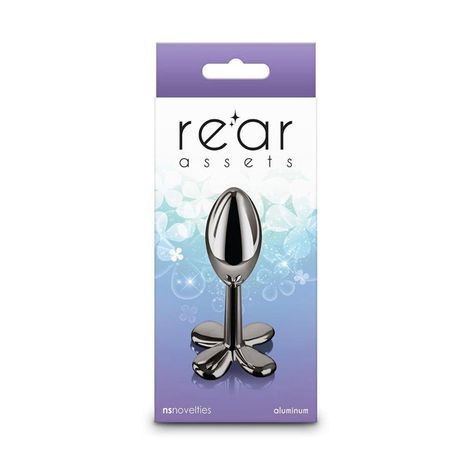 Основное фото Металлический анальный плаг NS Novelties Rear Assets Clover серый 9,2 см