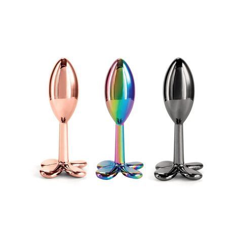 Основное фото Металлический анальный плаг NS Novelties Rear Assets Clover серый 9,2 см