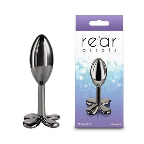 Основное фото Металлический анальный плаг NS Novelties Rear Assets Clover серый 9,2 см