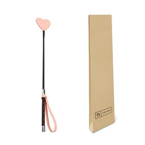 Основное фото Шлёпалка Liebe Seele Dark Candy Pink Vegan Leather Riding Crop with Heart Shape Tip розовое золото