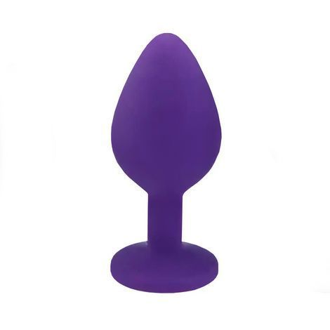 Основне фото Силіконова анальна пробка Crystal Silicone Diamond M фіолетова з фіолетовим кристалом 8,5 см
