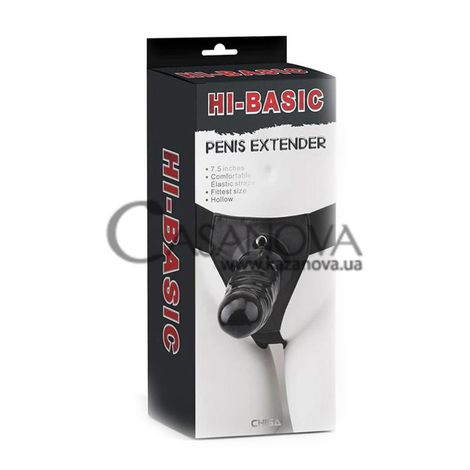Основное фото Страпон Hi-Basic Penis Extender чёрный 19 см