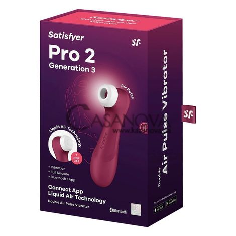 Основное фото Вакуумный стимулятор Pro 2 Generation 3 бордовый 16,4 см