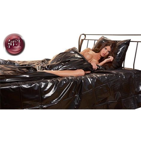 Основне фото Вінілове простирадло Fetish Collection Lack Duvet Cover чорне