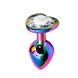 Дополнительное фото Анальная пробка EGZO Multicolor Heart Plug M разноцветная с прозрачным кристаллом 8,2 см
