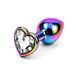 Дополнительное фото Анальная пробка EGZO Multicolor Heart Plug M разноцветная с прозрачным кристаллом 8,2 см