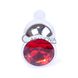 Дополнительное фото Анальная пробка Plug-Jewellery Silver BS6400073 серебристая с красным кристаллом 9,5 см