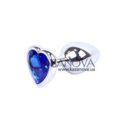 Основне фото Анальна пробка Plug-Jewellery Silver BS6400050 срібляста із синім кристалом 7 см