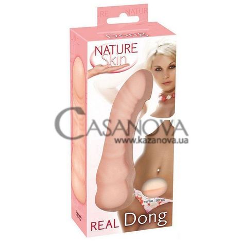 Основне фото Гнучкий фалоімітатор Nature Skin Real Dong тілесний 15,5 см