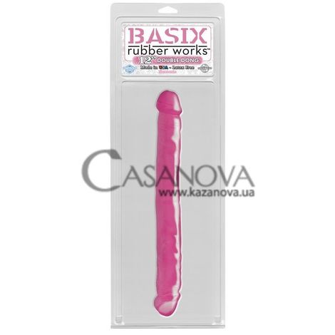 Основне фото Двосторонній фалоімітатор Basix Rubber Works 12 Double Dong рожевий 30,5 см