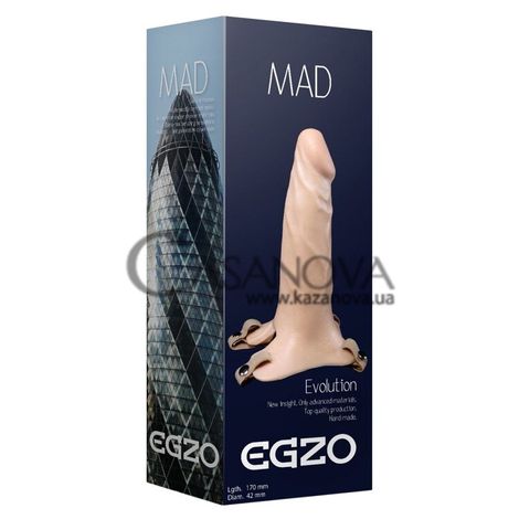 Основне фото Порожнистий страпон Egzo Mad Evolution FH08 тілесний 17 см