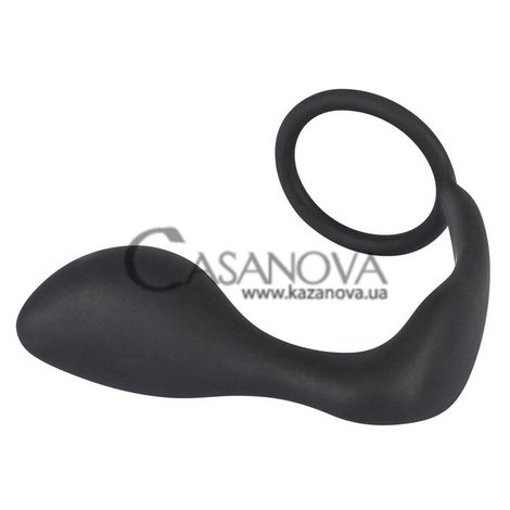Основное фото Эрекционное кольцо с массажёром простаты Black Velvets Ring & Plug