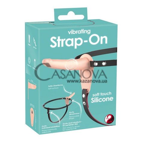 Основное фото Страпон с вибрацией Vibrating Strap-On телесный 15,7 см