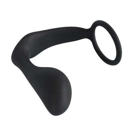 Основне фото Ерекційне кільце з масажером простати Black Velvets Ring & Plug