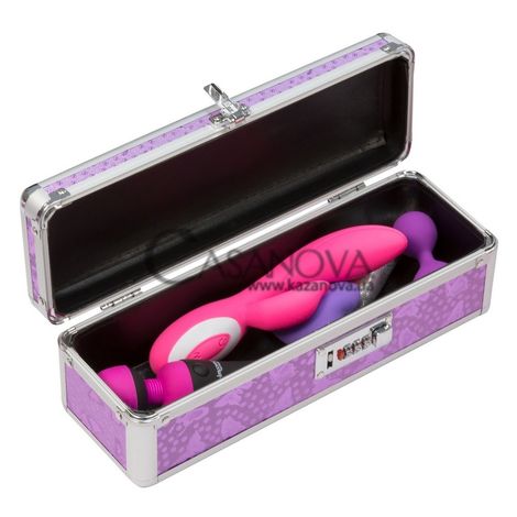 Основне фото Кейс для зберігання секс-іграшок BMS Factory The Toy Chest Lokable Vibrator Case сріблястий з фіолетовим
