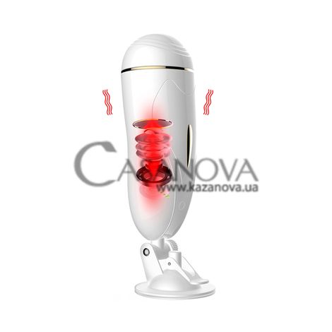 Основне фото Мастурбатор на присосці з вібрацією та голосом Boss Series Fox Vibrating Masturbation Cup білий 25,6 см