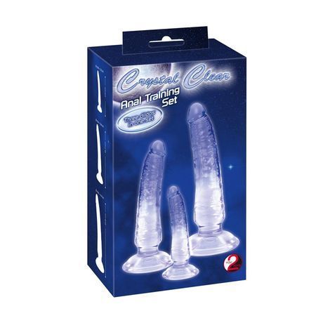 Основне фото Набір анальних фалоімітаторів You2Toys Crystal Clear Anal Training Set Three Dildos In One Set блакитний