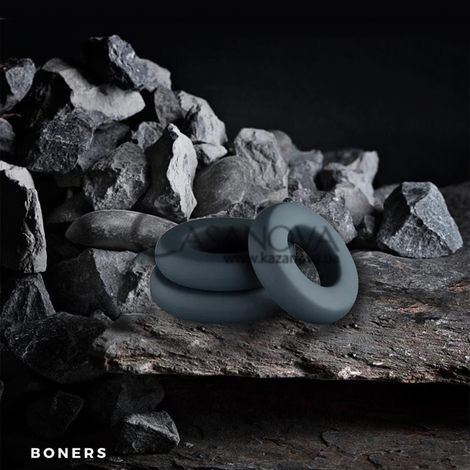Основне фото Набір ерекційних кілець Boners Hefty Cock Ring Set сірий
