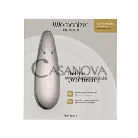 Основне фото Вакуумний кліторальний стимулятор Womanizer Premium 2 сірий 15,5 см