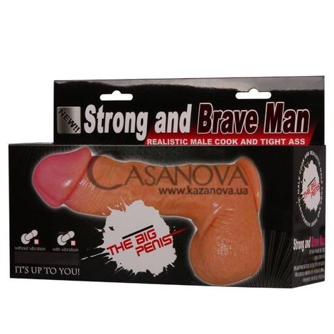 Основное фото Вибратор на присоске Stong and Brave Man телесный 20,5 см