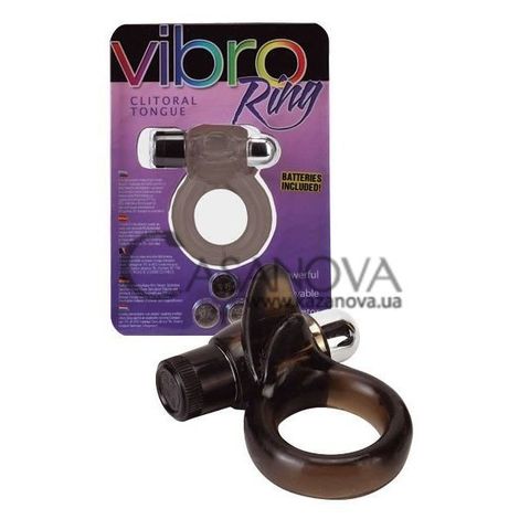 Основное фото Виброкольцо Vibro Ring Clitoral Tongue чёрное
