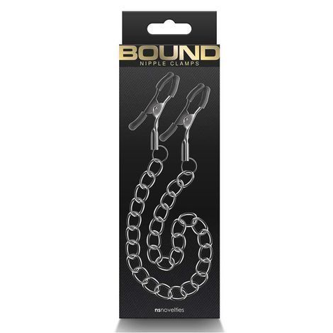 Основное фото Зажимы для сосков с длинной цепочкой NS Novelties Bound Nipple Clamps DC2 чёрные