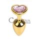 Дополнительное фото Анальная пробка Seamless Gold Metal Heart Light Pink M золотистая с розовым 8,5 см