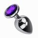 Дополнительное фото Металлическая анальная пробка Crystal L IODU-280936 серебристая с фиолетовым кристаллом 9 см