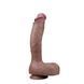Дополнительное фото Реалистичный фаллоимитатор на присоске Lovetoy 10.5'' Dual layered Platinum Silicone Cock коричневый 27 см