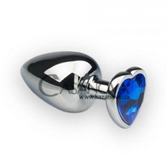 Основное фото Анальная пробка Crystal Anal Plug S серебристая с синим кристаллом 7,5 см