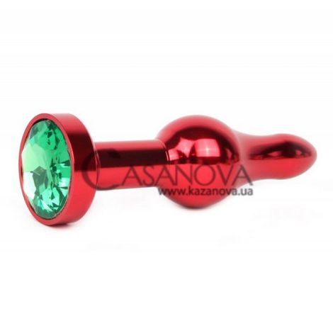 Основное фото Анальная пробка Anal Jewelry Plugs красная с зелёным кристаллом 10,3 см