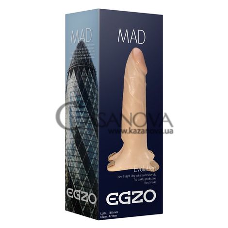 Основне фото Порожнистий страпон Egzo Mad Evolution FH07 тілесний 18 см